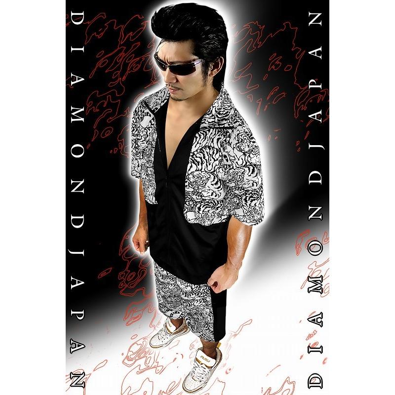 ポイント10倍 白虎総柄 半袖 セットアップ ジャージ ヤクザ ヤンキー