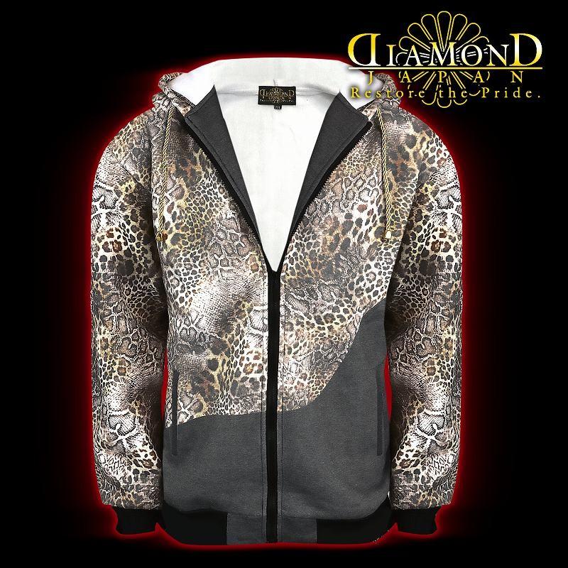 訳あり特価※ ポイント10倍 豹総柄切替パーカー ヤクザ ヤンキー 悪羅悪