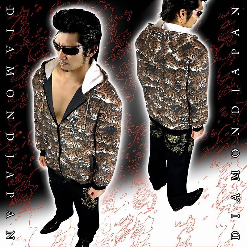 ポイント10倍 百虎総柄パーカー ヤクザ ヤンキー 悪羅悪羅 オラオラ系