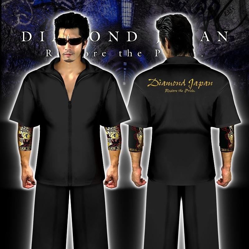 刺繍入り 半袖 セットアップ ジャージ 黒 ヤクザ ヤンキー オラオラ