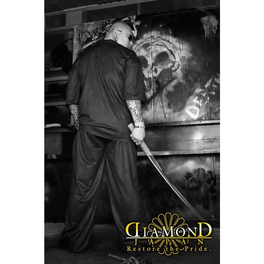 刺繍入り 黒ヒョウ総柄 半袖 セットアップ ジャージ ヤクザ ヤンキー