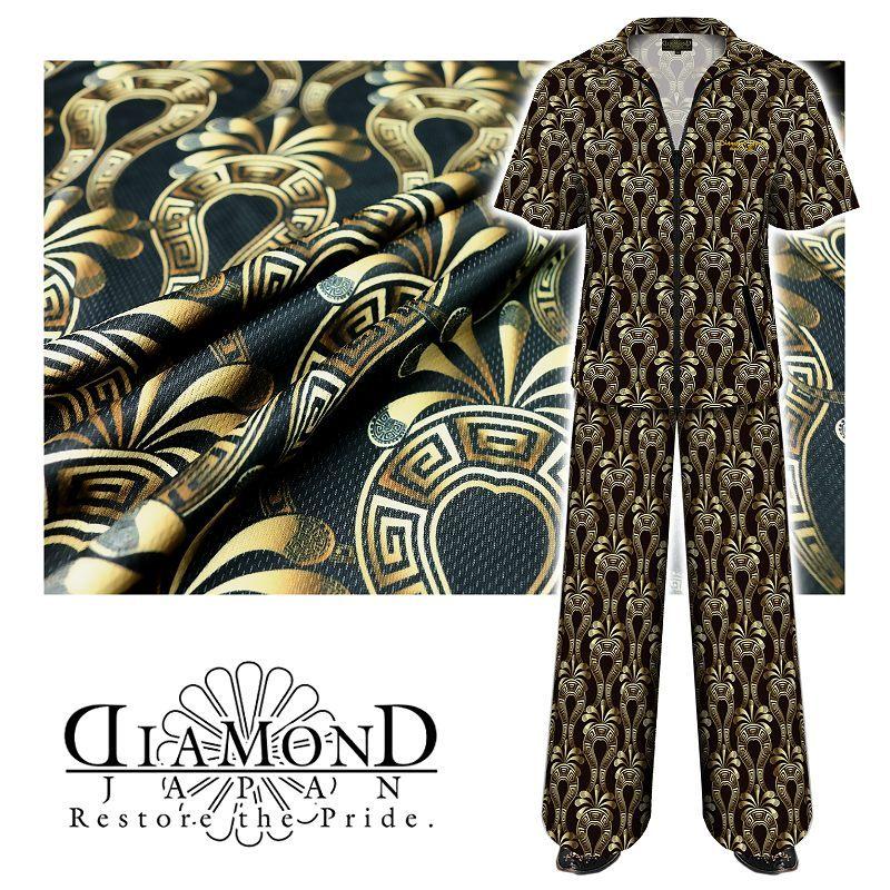 正規品 半袖 セットアップジャージ 長ズボン 服 Diamond Japan ベルクロ柄 Dj 164 黒 金 メンズ ファッション ヤクザ ヤンキー オラオラ系 派手 高知インター店 Www Technet 21 Org