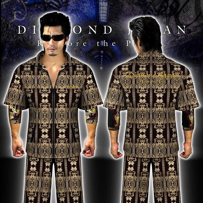 半袖 セットアップジャージ 長ズボン 服 DIAMOND JAPAN ダマスク柄 dj