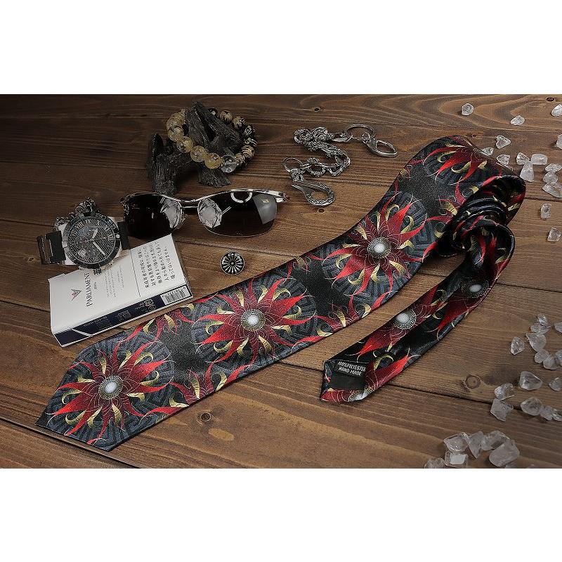 ネクタイ DIAMOND JAPAN 花柄 dj-173 黒 赤 紳士 結婚式 二次会 成人式