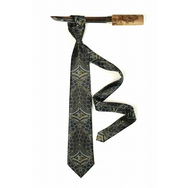 ネクタイ DIAMOND JAPAN クロコ柄 dj-177 黒 金紳士 結婚式 二次会