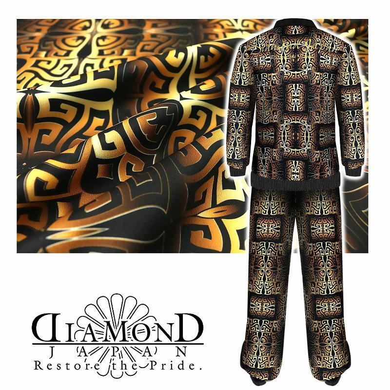 グレカ模様 黒 金 長袖 セットアップ ジャージ 服 DIAMOND JAPAN グレカ模様 黒 金 長袖 セットアップ ジャージ 服 DIAMOND JAPAN