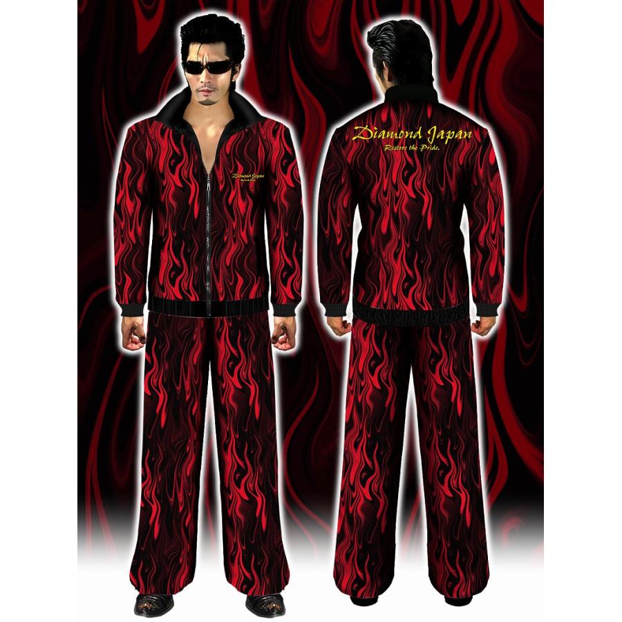 長袖 セットアップ ジャージ 赤まだら総柄 DJ-192 DIAMOND JAPAN
