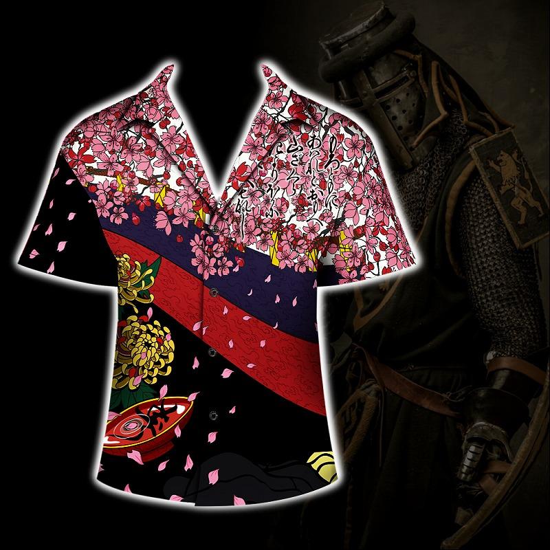 アロハシャツ 和柄 龍に花見酒 花札 桜 ヤクザ ヤンキー オラオラ系