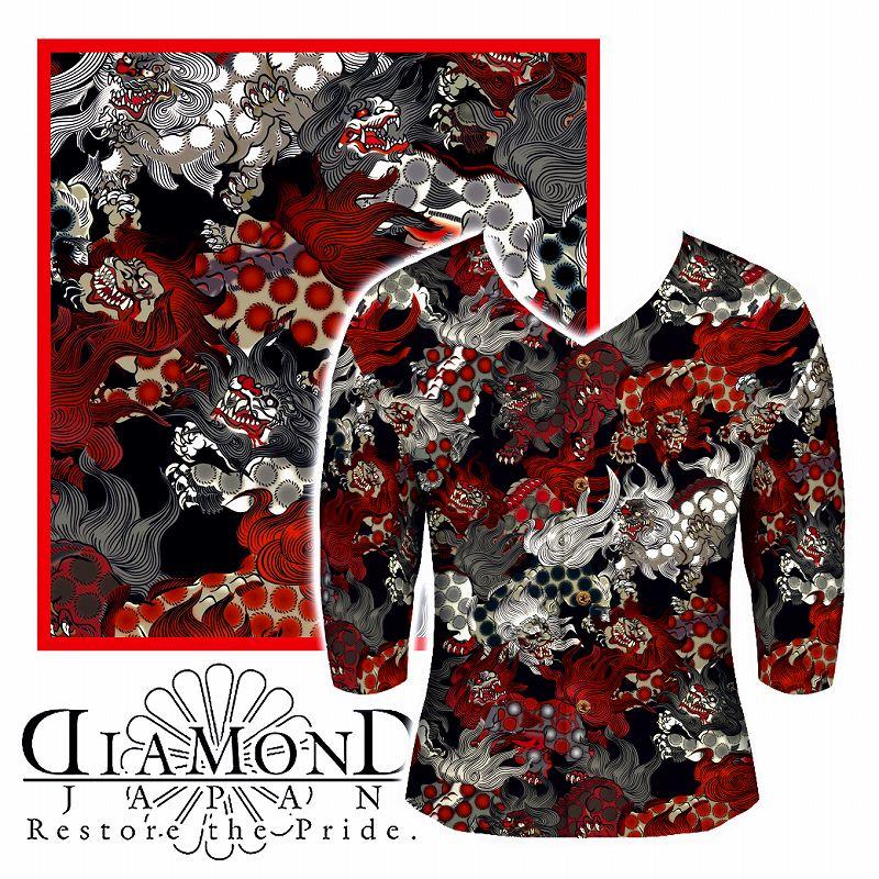 M,L,XL,5Lサイズ:5月中旬頃入荷予定□ 鯉口シャツ 和柄 唐獅子 M,L,XL,5Lサイズ:5月中旬頃入荷予定□ 鯉口シャツ 和柄 唐獅子