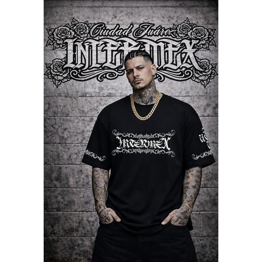 半袖 Tシャツ 服 銃 ガンマン itm-013黒 白 ギャング バイカー B系