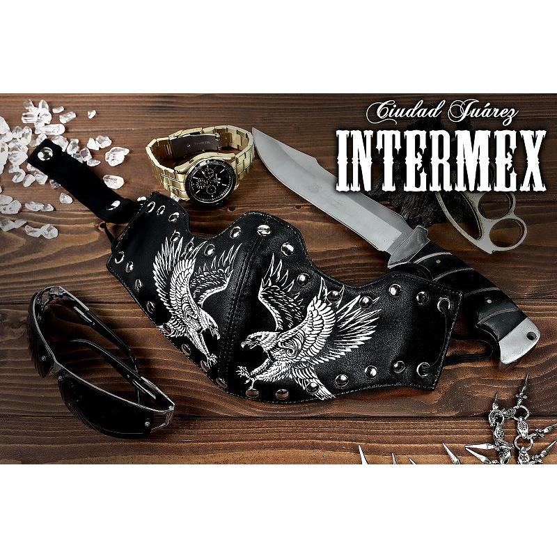 定形外郵便送料無料 カラスマスク INTERMEX ITM-034 鷹柄 プリント 黒