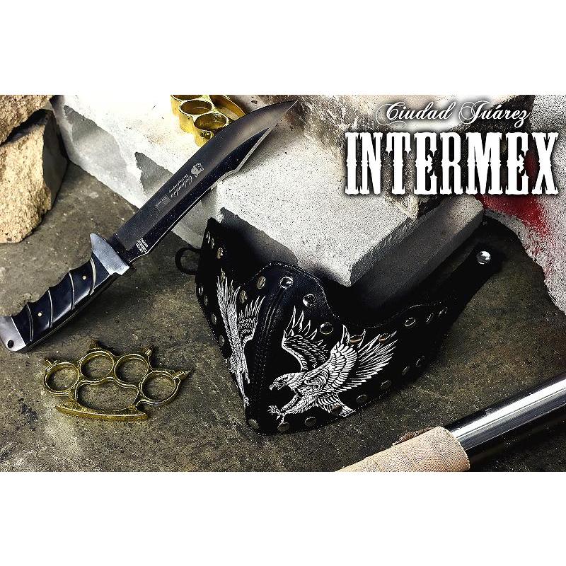 定形外郵便送料無料 カラスマスク INTERMEX ITM-034 鷹柄 プリント 黒
