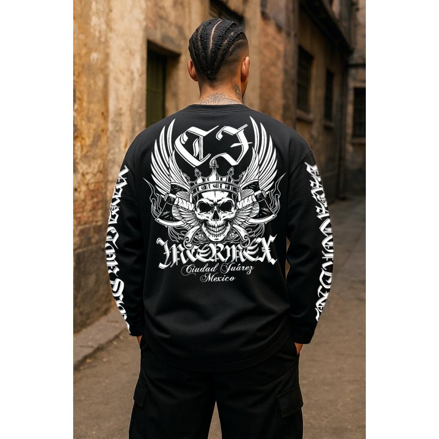 長袖 Tシャツ 服 メンズ ファッション INTERMEX 羽スカル ロンT itm