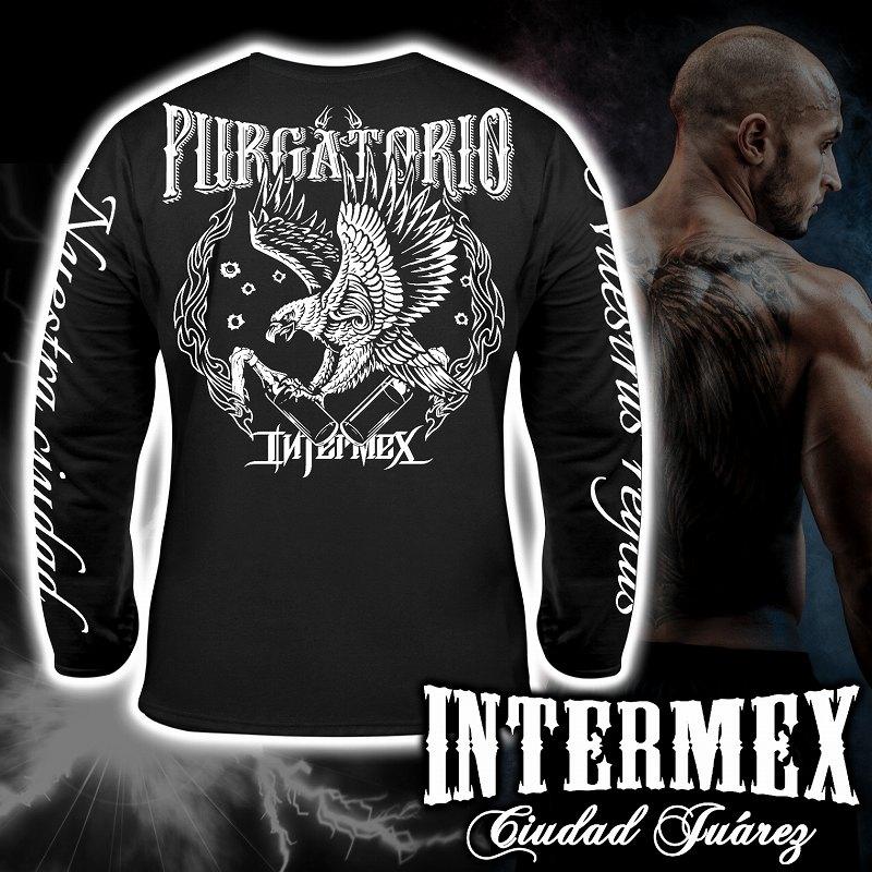 長袖 Tシャツ 服 メンズ ファッション INTERMEX 鷹 ロンT itm-040 黒