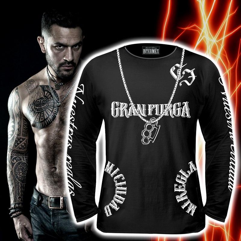 長袖 Tシャツ 服 メンズ ファッション INTERMEX 鷹 ロンT itm-040 黒