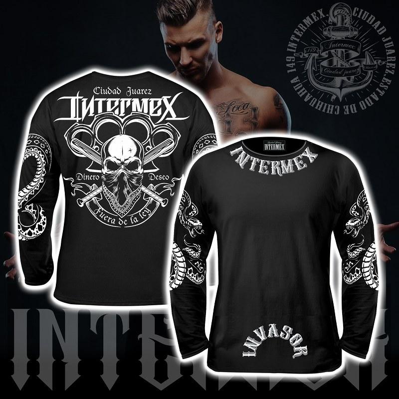 長袖 Tシャツ 服 メンズ ファッション Intermex メリケンスカル ロンt Itm 043 黒 白 ギャング バイカー B系 Hiphop系 チカーノ ヤクザ オラオラ系 派手 Itm 043 バースジャパン 通販 Yahoo ショッピング