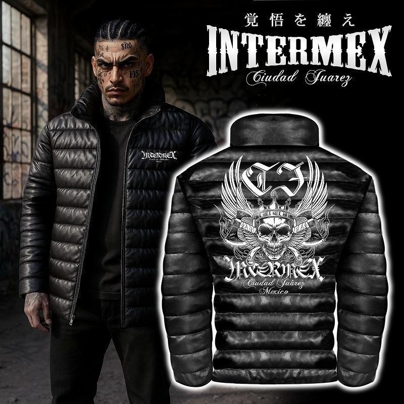レザー調 中綿ジャケット メンズ ファッション オラオラ系 INTERMEX