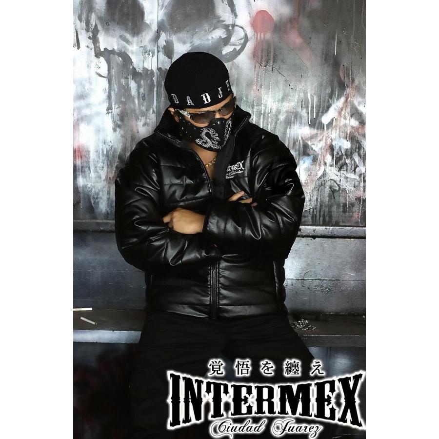 レザー調 中綿ジャケット メンズ ファッション オラオラ系 INTERMEX