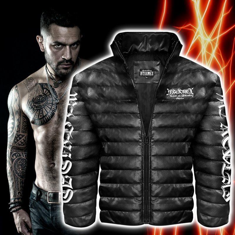 レザー調 中綿ジャケット メンズ ファッション 服 防寒 上着 INTERMEX