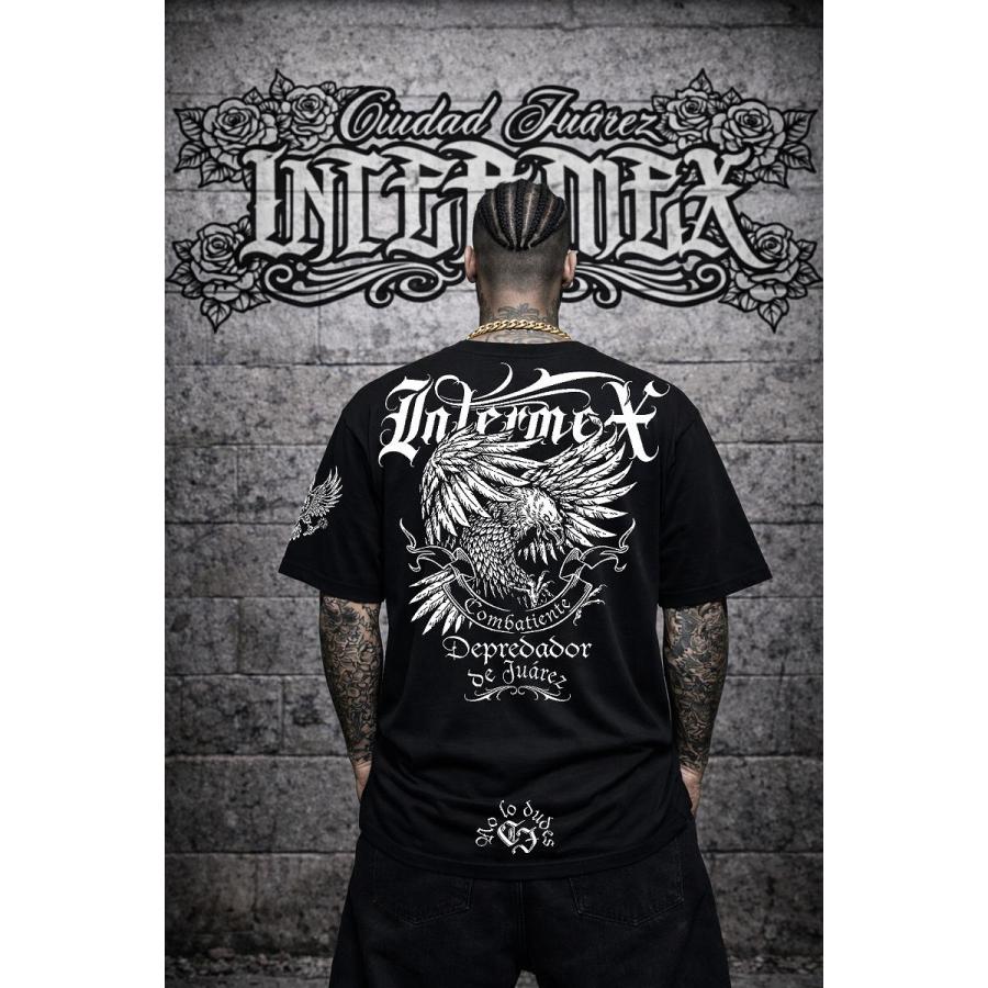 半袖 Tシャツ 服 INTERMEX (インターメックス) 鷲 鷹 itm-059 黒 白
