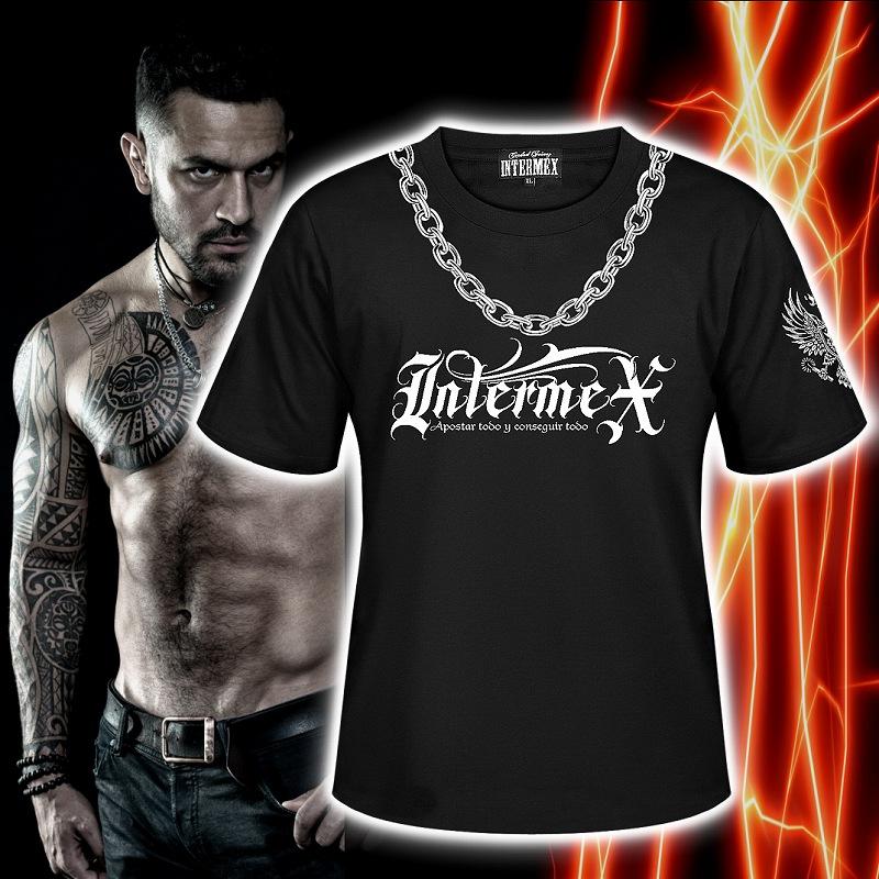 半袖 Tシャツ 服 INTERMEX (インターメックス) 鷲 鷹 itm-059 黒 白