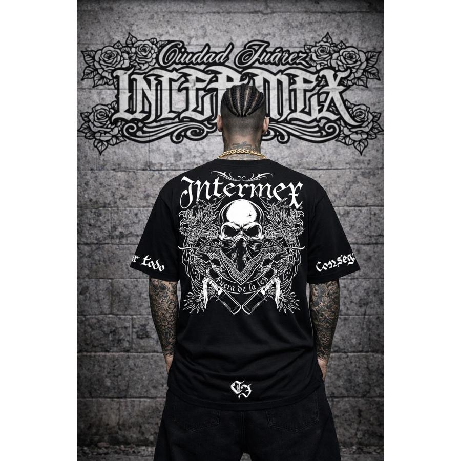 5月中旬頃入荷予定 半袖 Tシャツ 服 INTERMEX ドラゴン スカル柄
