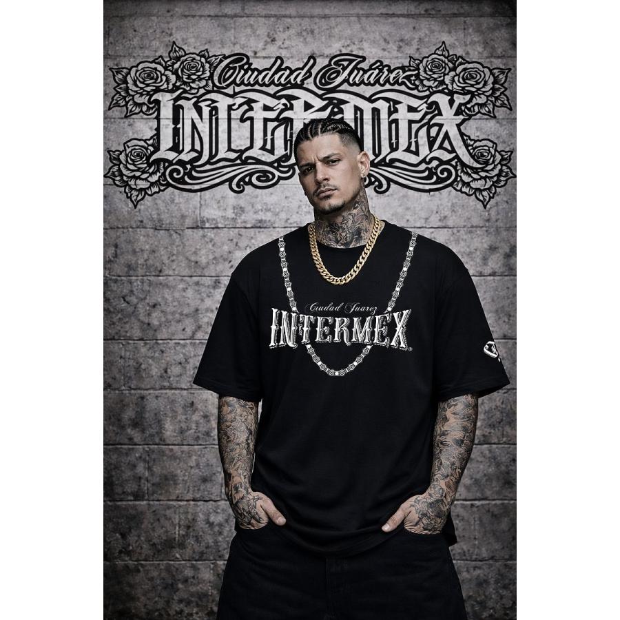 半袖 Tシャツ 服 INTERMEX エンジンコブラ 蛇 itm-076 黒 白 ギャング