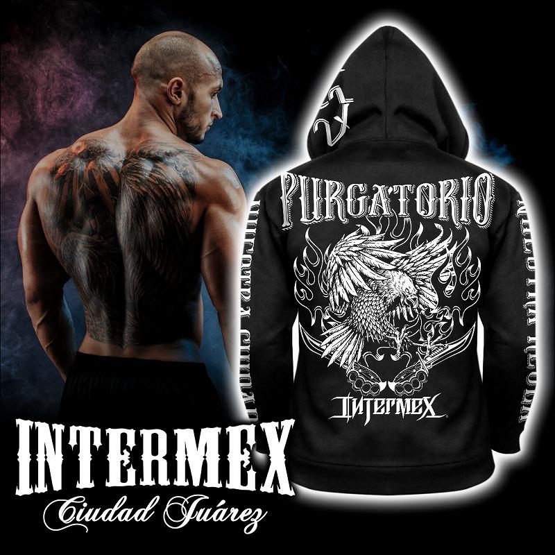 パーカー メンズ ファッション オラオラ系 INTERMEX ITM-080 鷹柄