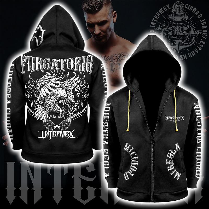 パーカー メンズ ファッション オラオラ系 INTERMEX ITM-080 鷹柄