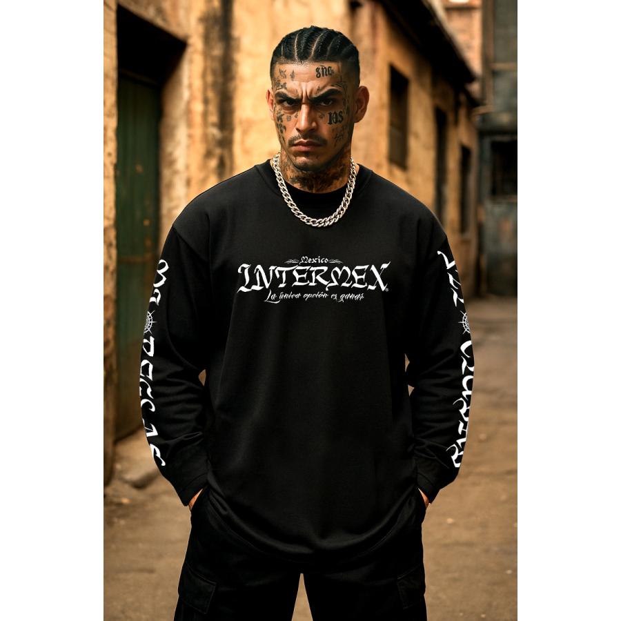 長袖 Tシャツ 服 INTERMEX コブラ パイソン柄 ロンT itm-094 黒 白