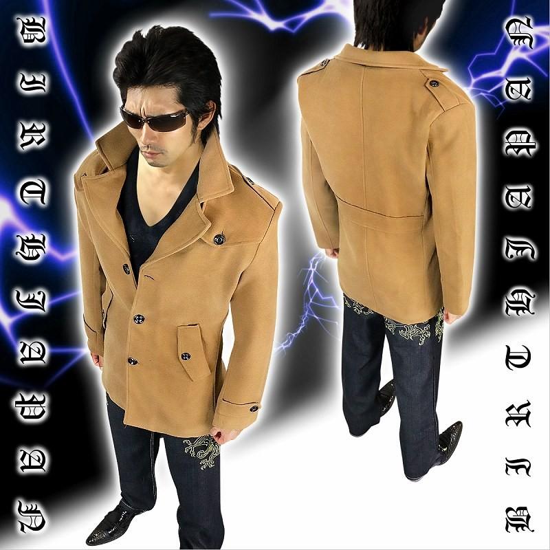 ファー付きコート 茶 お兄系 メンナク ホスト オラオラ 悪羅悪羅