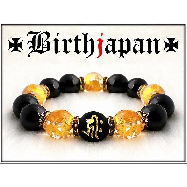 ポイント10倍 極太16mm ロンデル×オニキス 金龍水晶数珠ブレスレット