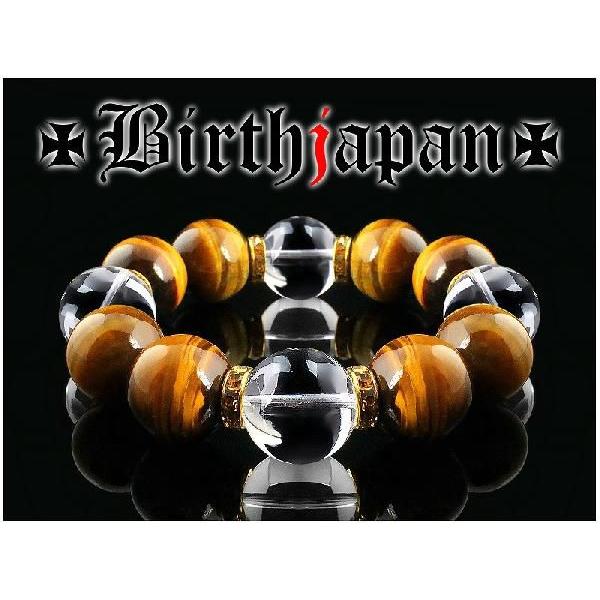 ポイント10倍 極太18mm ロンデル×虎目石タイガーアイ 水晶数珠 