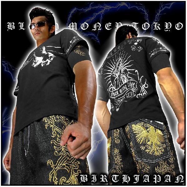ポイント10倍 MBT-13012黒×銀 BLOOD MONEY TOKYO半袖Tシャツ マリア 悪 