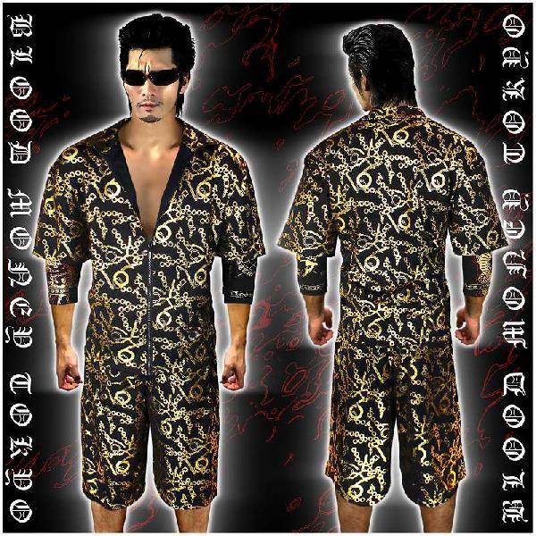 ポイント10倍 13017黒×金 BLOOD MONEY TOKYO半袖セットアップジャージ