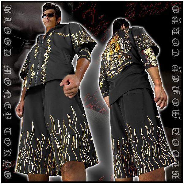 ポイント10倍 13018黒×金 BLOOD MONEY TOKYO半袖セットアップジャージ