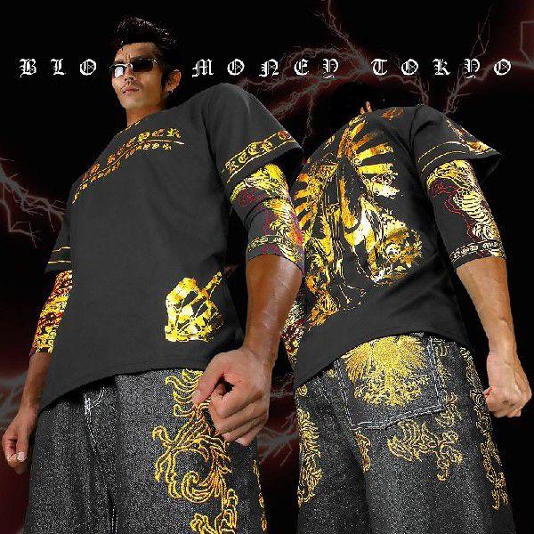 ポイント10倍 14005黒×金 BLOOD MONEY TOKYO-半袖Tシャツ スカルマリア
