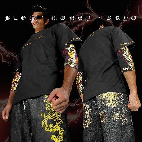 ポイント10倍 14006黒×金 BLOOD MONEY TOKYO-半袖Tシャツ シンプル 