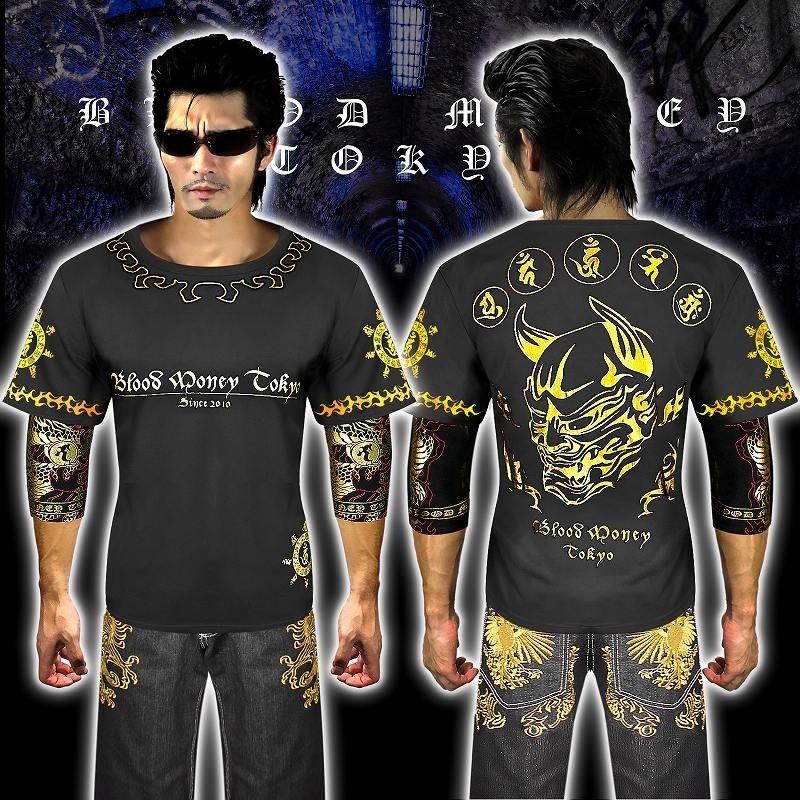 ポイント10倍 黒 金 ヤクザ ブランド半袖tシャツ 鬼 梵字柄 夏物 般若 和柄 悪羅悪羅系 オラオラ系 ヤンキー 派手 チンピラ 服 Mbt bl バースジャパン 通販 Yahoo ショッピング