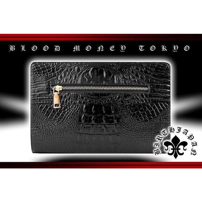 鞄15016黒 ヤクザ ブランド BLOOD MONEY TOKYO クロコ型押し 鞄15016黒 ヤクザ ブランド BLOOD MONEY TOKYO クロコ型押し