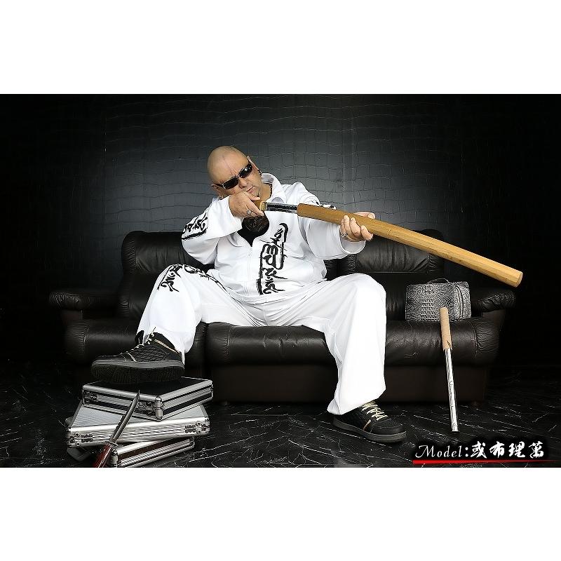 長袖 セットアップジャージ 和柄 龍真言 mbt-16023 白 BLOOD MONEY