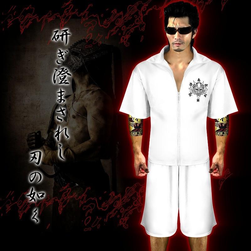 ポイント10倍 般若 白×黒 半袖 セットアップ ジャージ ヤクザ ヤンキー