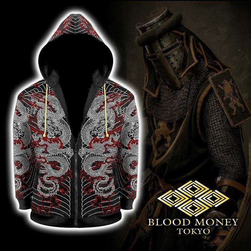 パーカー メンズファッション BLOOD MONEY TOKYO MBT-21012 和柄 刺青