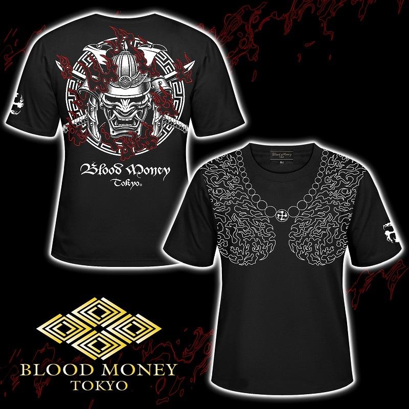 半袖 Tシャツ 服 BLOOD MONEY TOKYO 和柄 鎧武者 和彫りトライバル