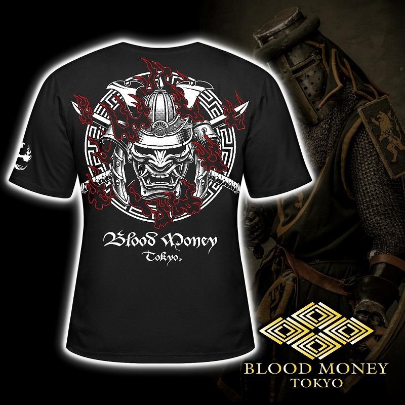 半袖 Tシャツ 服 BLOOD MONEY TOKYO 和柄 鎧武者 和彫りトライバル