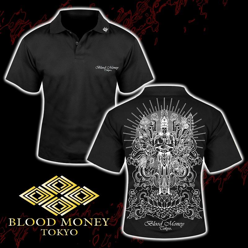 y2k、achieve、ロック、ホスト、ヤンキー、V系に♪ヒョウ柄ポロシャツ 半袖 ポロシャツ 服 BLOOD MONEY TOKYO 龍 炎 梵字 和柄 mbt
