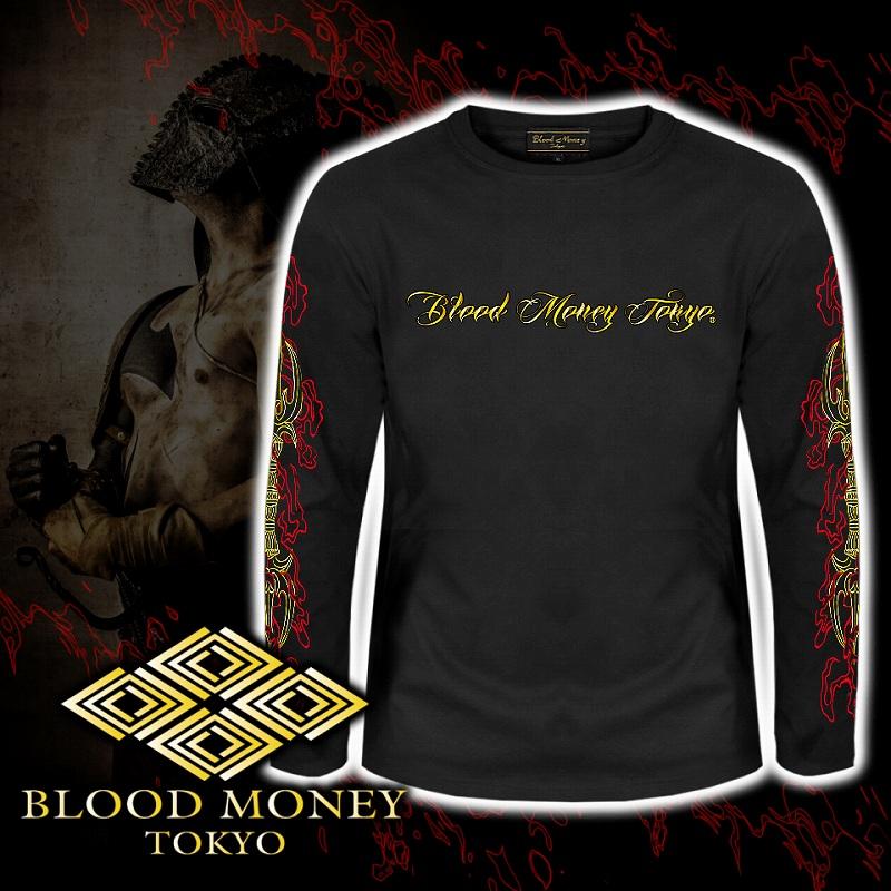 長袖 Tシャツ ロンT  服 BLOOD MONEY TOKYO 不動明王 炎 和柄 mbt-23007 黒 金 メンズ ファッション ヤクザ ヤンキー オラオラ系 派手｜birthjapan｜04