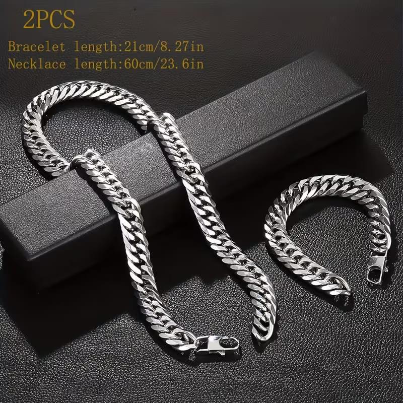 喜平13.4mm ネックレス ブレスレットセット ステンレス 145 カジュアル