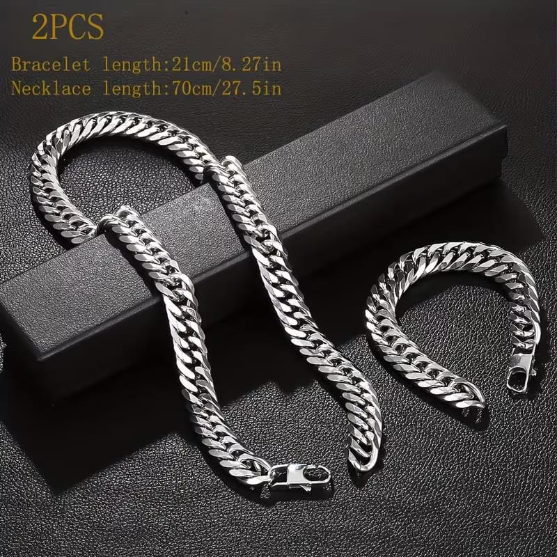 喜平13.4mm ネックレス ブレスレットセット ステンレス 145 カジュアル