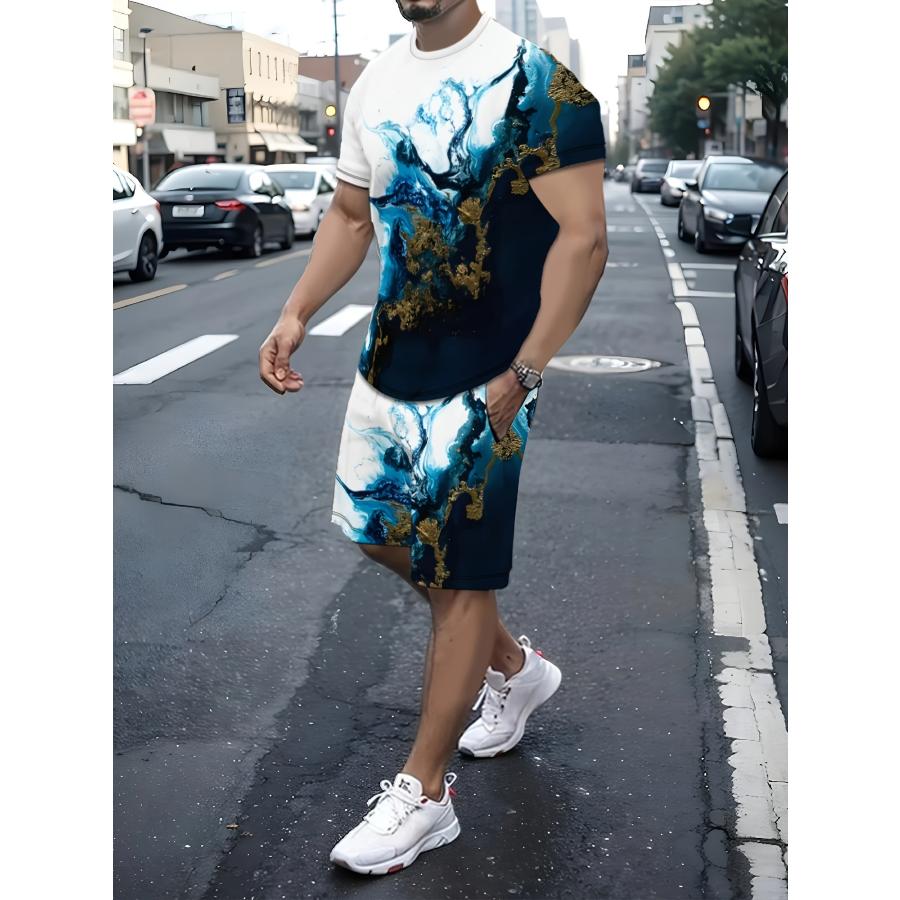 半袖セットアップ ジャージ 034 Tシャツ+ハーフパンツ 上下 派手
